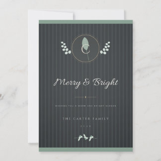 Julkort med Charcoal Green Laurel-monogram