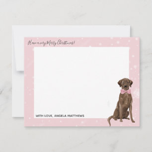 Julkort med Choklad Lab Labrador Retriever Anteckningskort