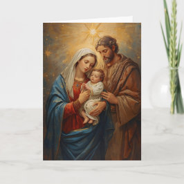Julkort med den heliga familjen kort