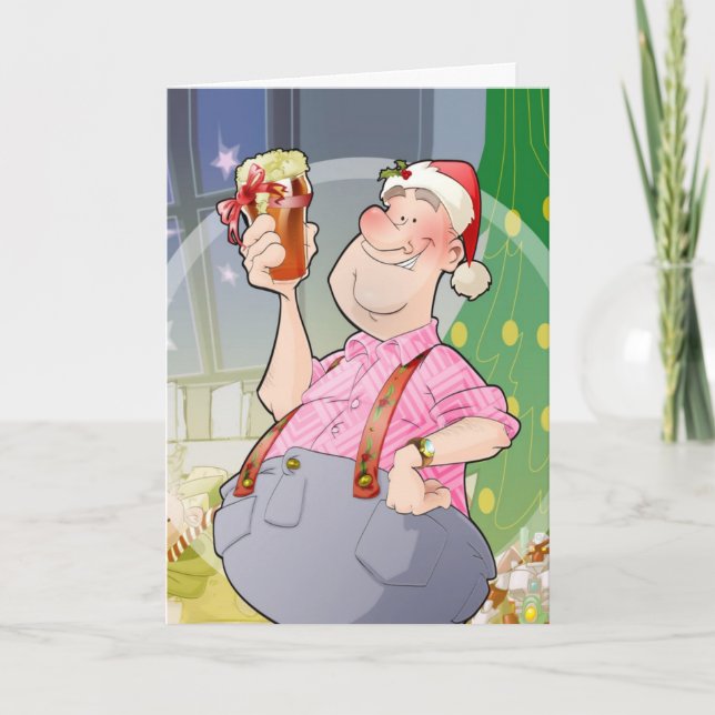 Julkort med den Jolly manen för ölgåva Helgkort (Framsida)
