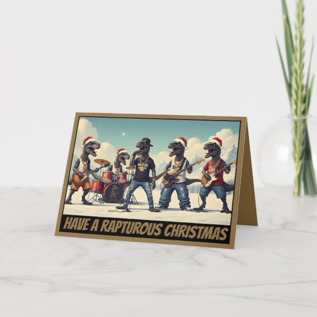 Julkort med dinosaurietema kort (Framsida)