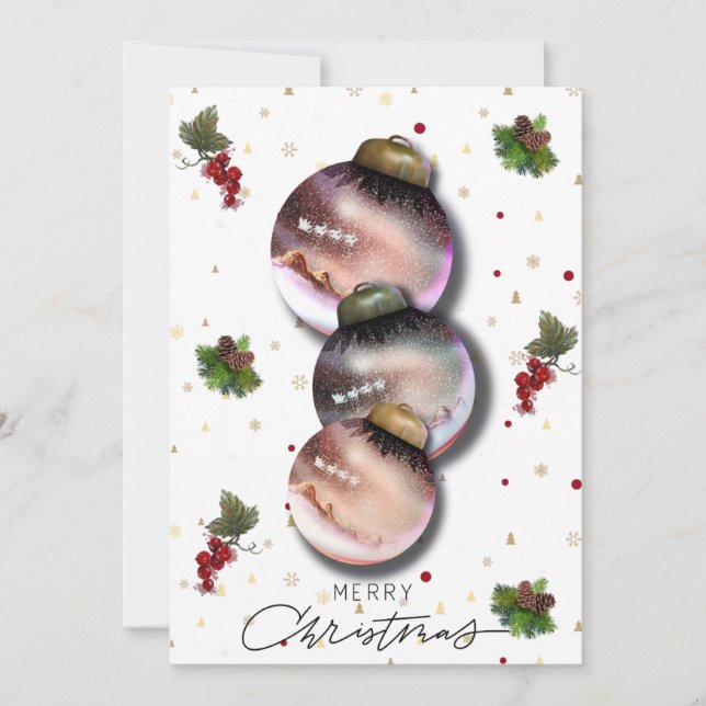 Julkort med Elegant för designdesign för prydnadsf (Framsida)