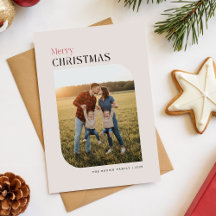 Julkort med familjefoto för julen och högtiden