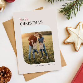 Julkort med familjefoto för julen och högtiden