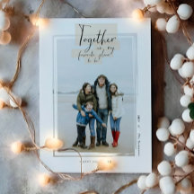 Julkort med familjefoto 'Håll ihop'