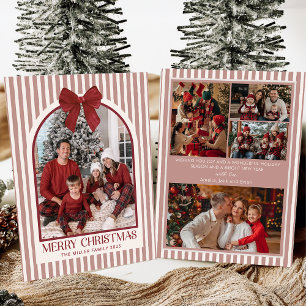 Julkort med familjefoto och rosettband