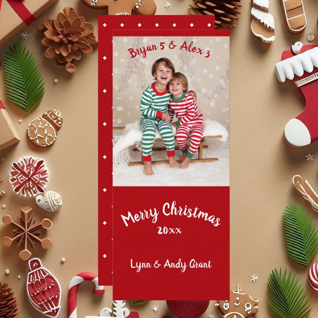 Julkort med familjefoto som julminne (Family Photo Christmas Holiday Card)