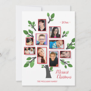 Julkort med familjeträdsfoto