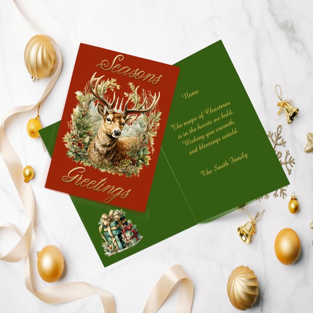 Julkort med festlig stämpel tack kort (Front And Inside)