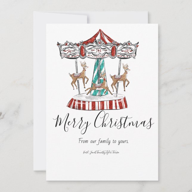 Julkort med festliga renar inbjudningar (Framsida)