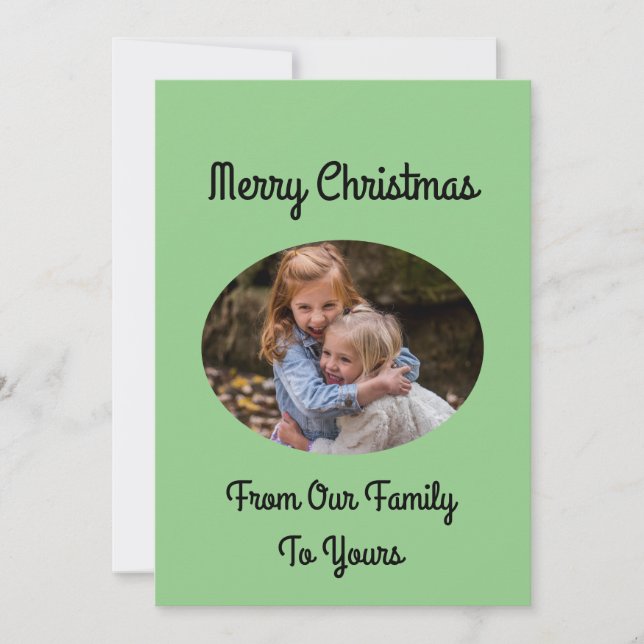 Julkort med foto Glad jul från vår familj till din (Framsida)