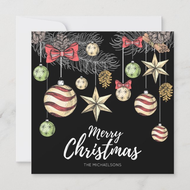 JULKORT MED FOTO | Vintageornament (Framsida)