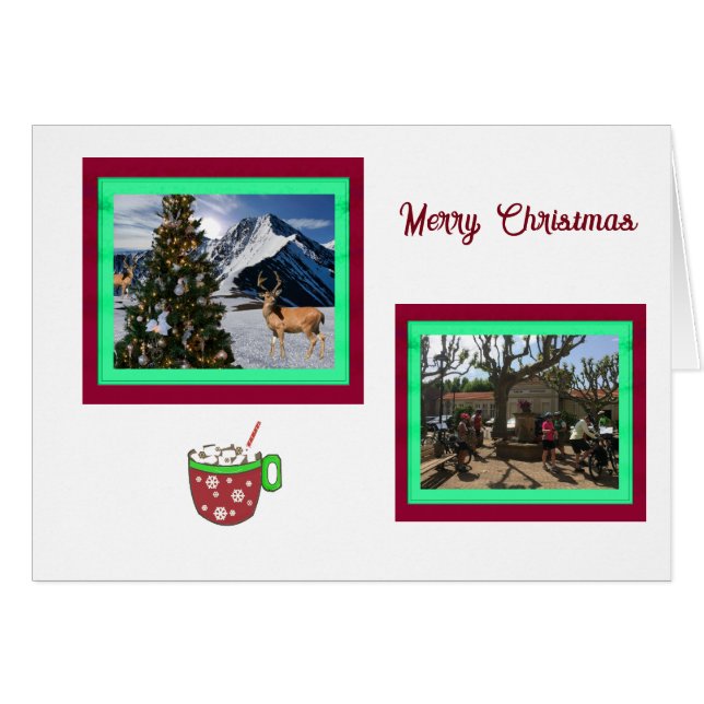 Julkort med fotokollage God Jul Hälsningskort (Framsidan Horizontal)