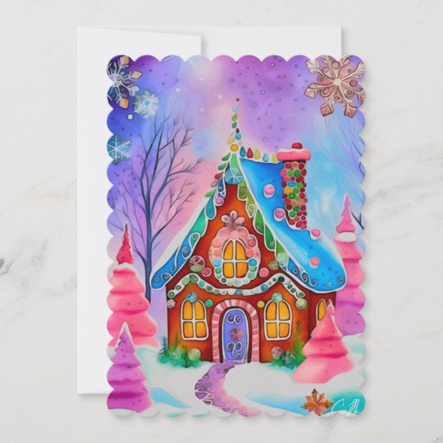 Julkort med gingerbreaddesign 7 (Framsida)