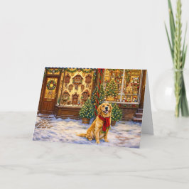 Julkort med Golden Retriever Helgkort