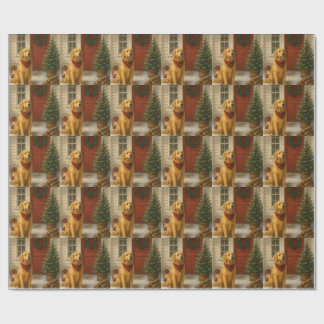 Julkort med Golden Retriever Presentpapper