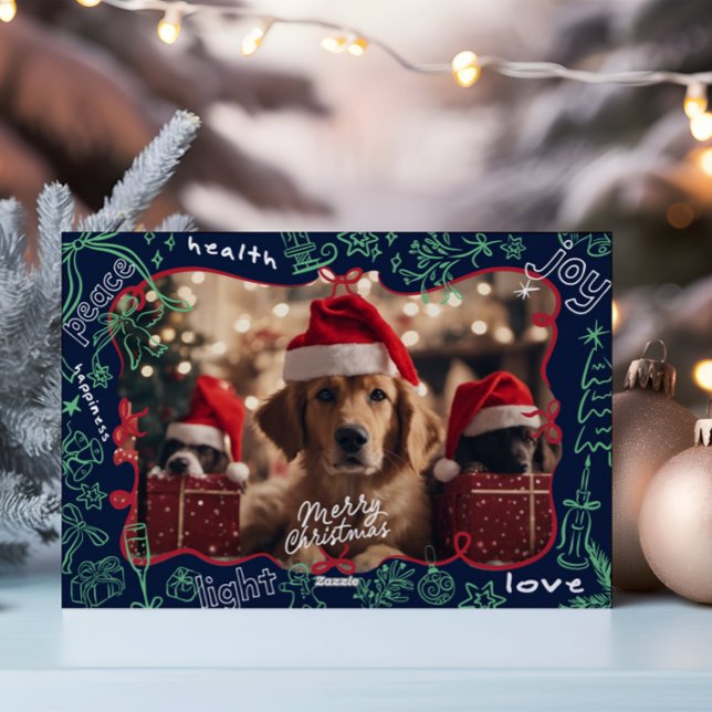 Julkort med Handritad Merry Christmas (Skapare uppladdad)