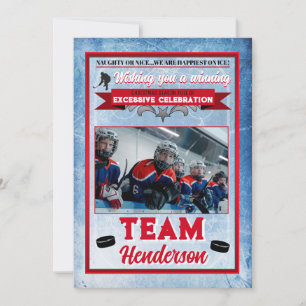 Julkort med hockeytema 1 foto inbjudningar