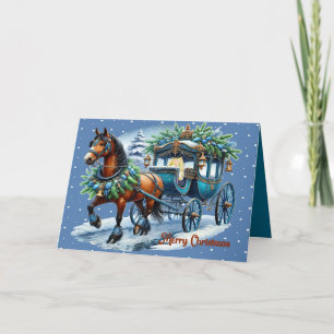 Julkort med Horse & Buggy & Passenger Tack Kort