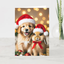 Julkort med hund och bunt helgkort