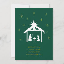 Julkort med julkrubba