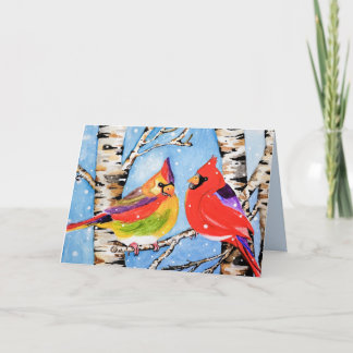 Julkort med kardinaler helgkort