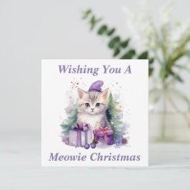 Julkort med katt tack kort