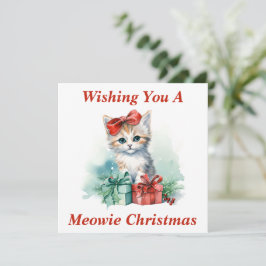 Julkort med katt tack kort