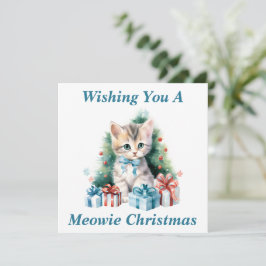 Julkort med katt tack kort