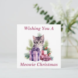 Julkort med katt tack kort