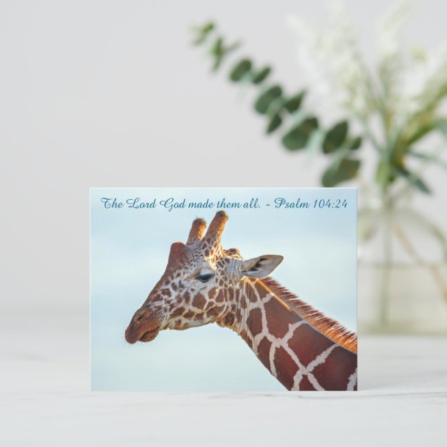 Julkort med kristen giraff vykort (Stående Fram)