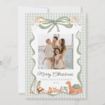 Julkort med kristen julkrubba och familjefoto