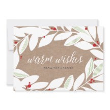 Julkort med lagerbladskvistar