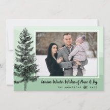 Julkort med lantlig tall och mynta fotoutskrift