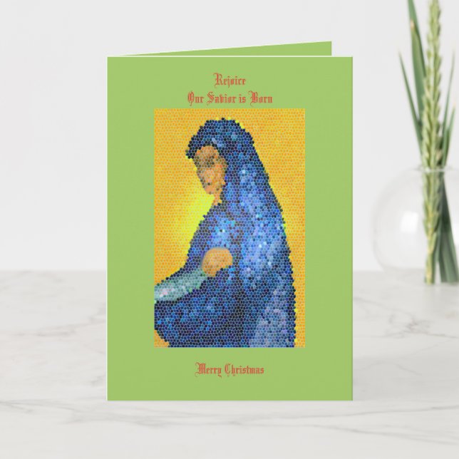 Julkort med madonna och barn helgkort (Framsida)