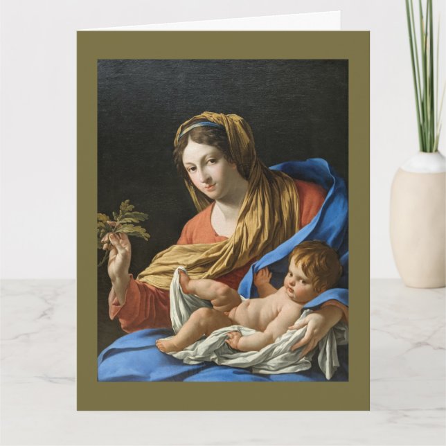 Julkort med madonna och barn kort (Framsida)