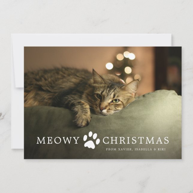 Julkort med Meowy Christmas (Framsida)