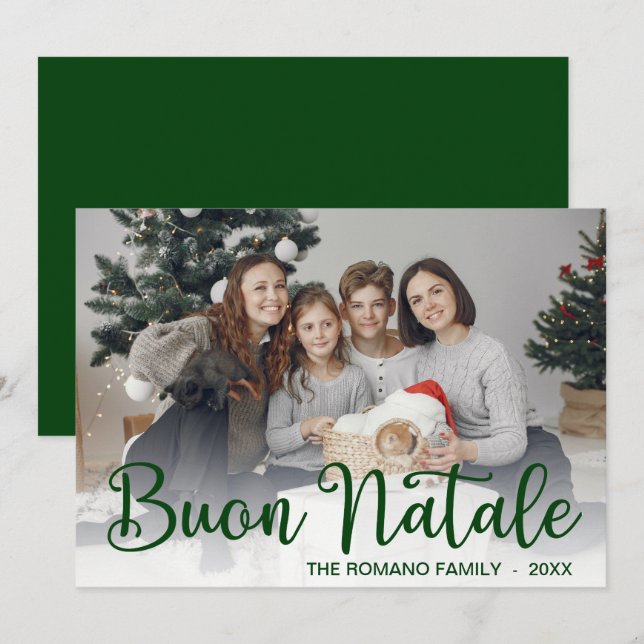 Julkort med modern text Buon Natale Foto (Fram/baksida)