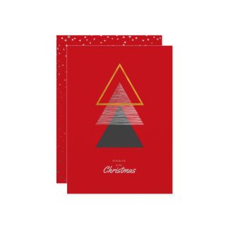 Julkort med modernt geometriskt träd. spara datumet