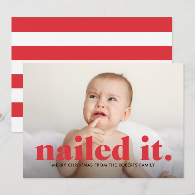 Julkort med 'Nailed It' (Fram/baksida)