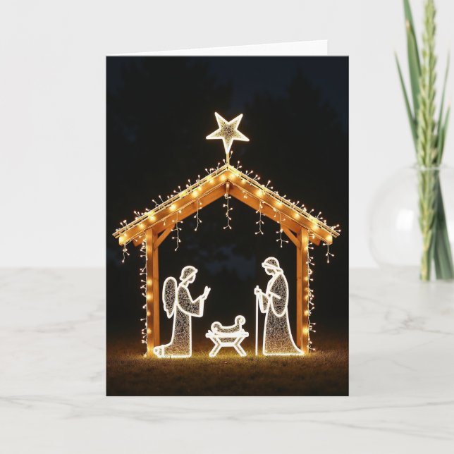 Julkort med nattlig glöd kort (Framsida)