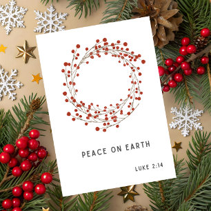 Julkort med Peace on Earth-vikning Helgkort