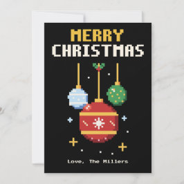 Julkort med Pixel Art-ornament