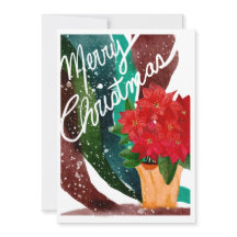 Julkort med Poinsettia tomt