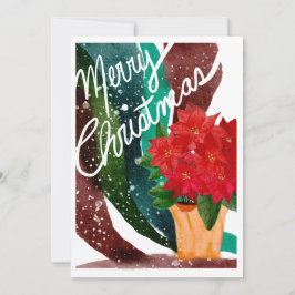 Julkort med Poinsettia tomt