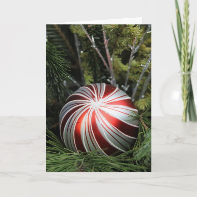 Julkort med prydnadsföremål helgkort (Framsida)