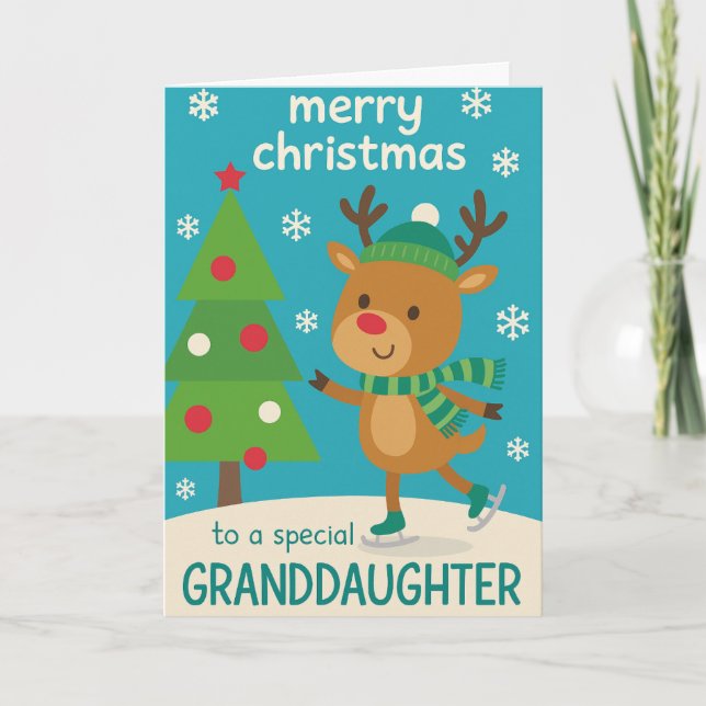 Julkort med ren till sondotter kort (Framsida)