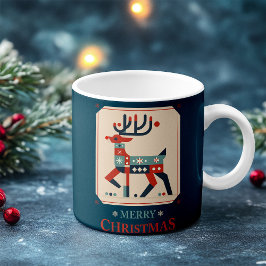 Julkort med renförevisning kaffemugg