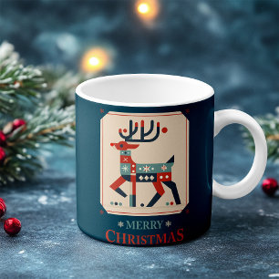 Julkort med renförevisning kaffemugg