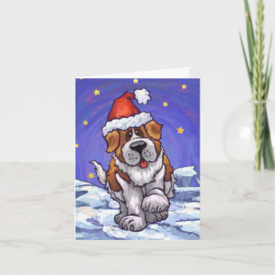 Julkort med sankt bernhardshund helgkort